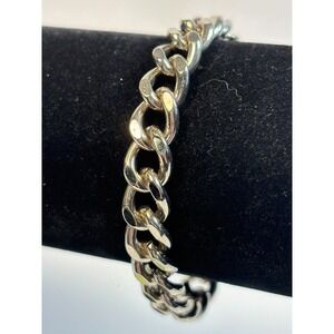 Chain Bracelet in Silver Tone Maximalist 7 Chunky Large Links